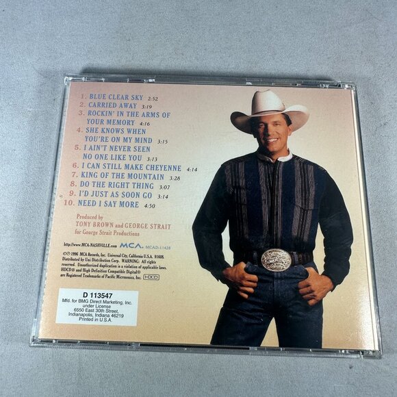 George Strait Blue Clear Sky CD 1996 MCA Country Album Great Condition - Picture 2 of 3